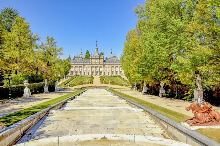 Explore the grandeur of the Royal Palace of La Granja, Spain, with its formal gardens and historic s